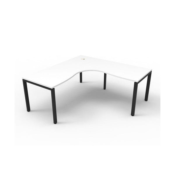 Rapidline Deluxe Infinity Corner Workstation 1800 x 1800 x 750mm Natural White / Black Satin