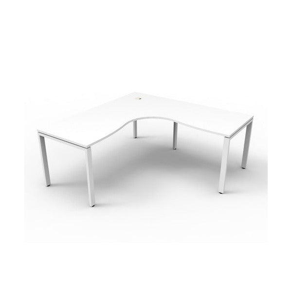 Rapidline Deluxe Infinity Corner Workstation 1800 x 1800 x 750mm Natural White / White Satin