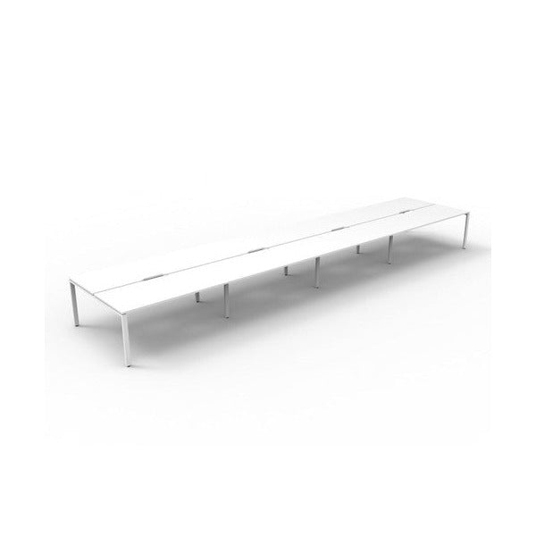 Rapidline Deluxe Infinity Back to Back 8 Person Workstation Profile Leg 1200 x 750mm Natural White / White Satin