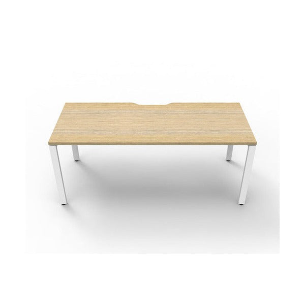 Rapidline Deluxe Infinity Single Sided Workstation Profile Leg 1200 x 750mm Natural Oak / White Satin