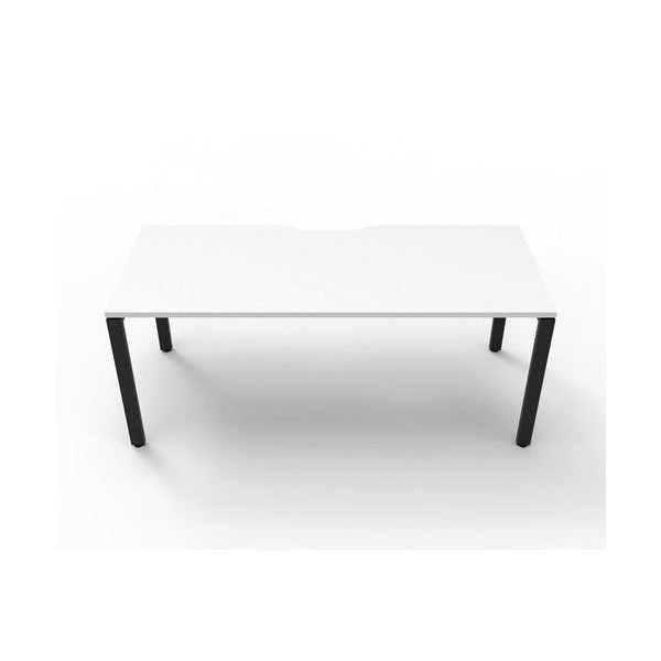 Rapidline Deluxe Infinity Single Sided Workstation Profile Leg 1200 x 750mm Natural White / Black Satin