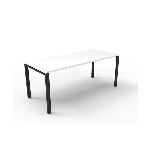 Rapidline Deluxe Infinity Single Sided Workstation Profile Leg 1200 x 750mm Natural White / Black Satin