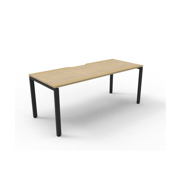 Rapidline Deluxe Infinity Single Sided Workstation Profile Leg 1500 x 750mm Natural Oak / Black Satin