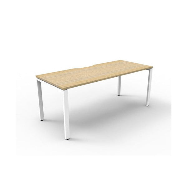 Rapidline Deluxe Infinity Single Sided Workstation Profile Leg 1500 x 750mm Natural Oak / White Satin