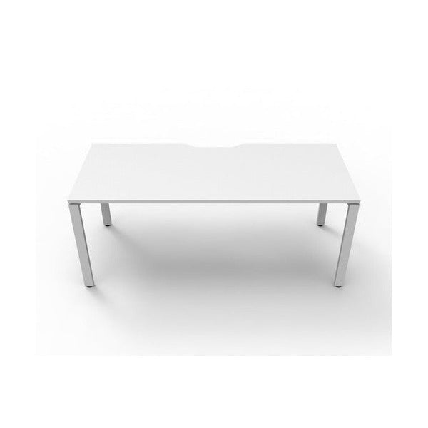 Rapidline Deluxe Infinity Single Sided Workstation Profile Leg 1800 x 750mm Natural White / White Satin