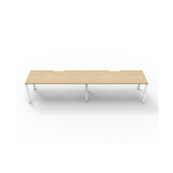 Rapidline Deluxe Infinity Single Sided 2 Person Workstation Profile Leg 1800 x 750mm Natural Oak / White Satin