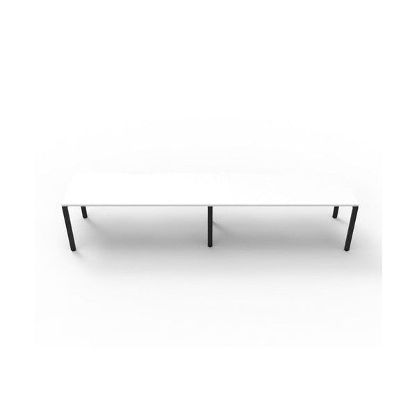 Rapidline Deluxe Infinity Single Sided 2 Person Workstation Profile Leg 1800 x 750mm Natural White / Black Satin