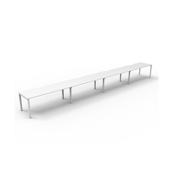 Rapidline Deluxe Infinity Single Sided 4 Person Workstation Profile Leg 1800 x 750mm Natural White / White Satin
