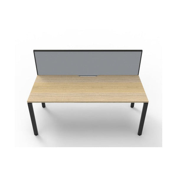 Rapidline Deluxe Infinity Single Sided Workstation Profile Leg 1200 x 750mm with Screen Natural Oak / Black Satin