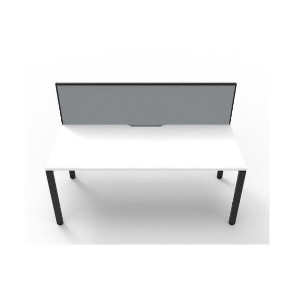 Rapidline Deluxe Infinity Single Sided Workstation Profile Leg 1500 x 750mm with Screen Natural White / Black Satin