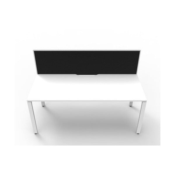 Rapidline Deluxe Infinity Single Sided Workstation Profile Leg 1500 x 750mm with Screen Natural White / White Satin
