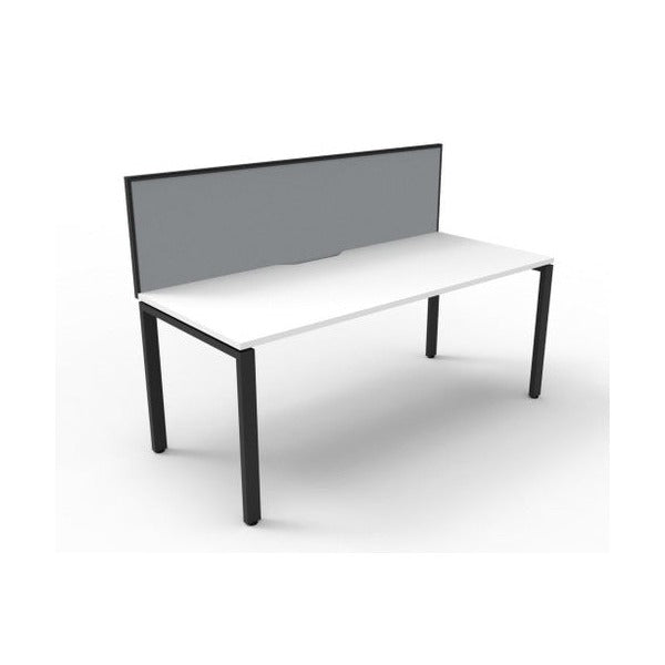 Rapidline Deluxe Infinity Single Sided Workstation Profile Leg 1800 x 750mm with Screen Natural White / Black Satin