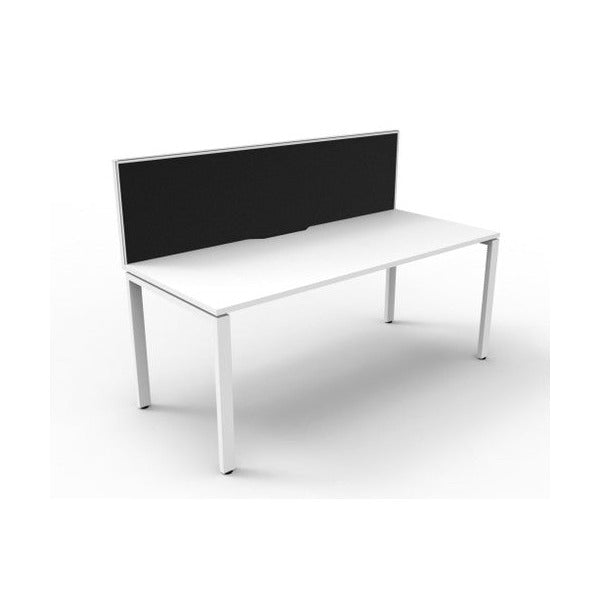 Rapidline Deluxe Infinity Single Sided Workstation Profile Leg 1800 x 750mm with Screen Natural White / White Satin