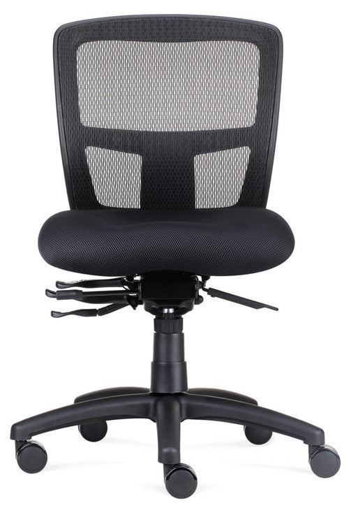 Rapidline Ergo Task Heavy Duty Mesh Operator Chair Black Fabric