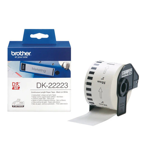 Brother DK-22223 50mm x 30.48m Black on White Continuous Paper Label Roll
