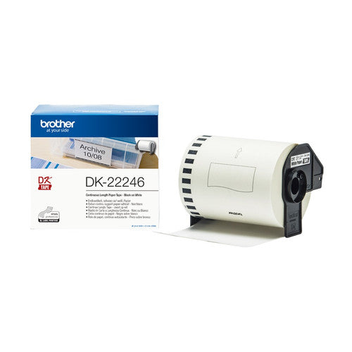 Brother DK-22246 103mm x 30.48m Black on White Continuous Paper Label Roll