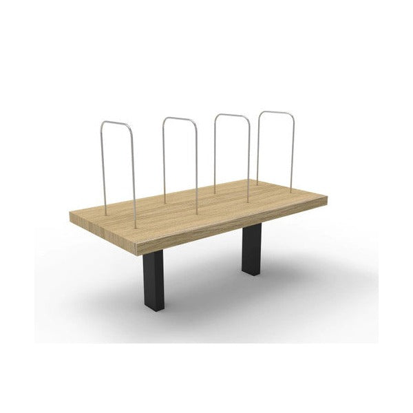 Rapidline Rapid Infinity Desk Mounted Shelf Bolt Through Fixing Natural Oak / Black Satin