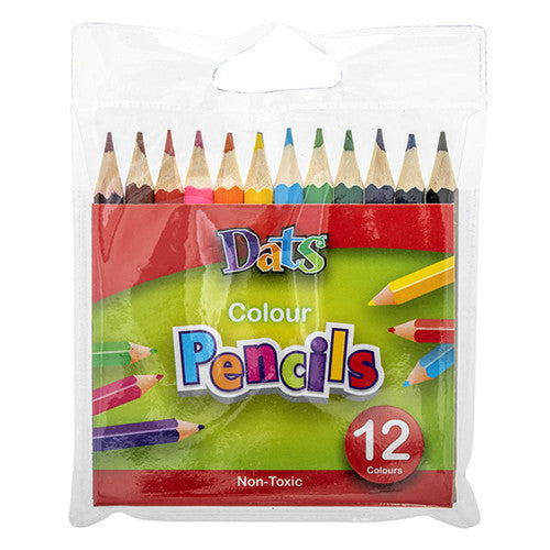 Dats Assorted Coloured Pencils Half Length Wallet of 12