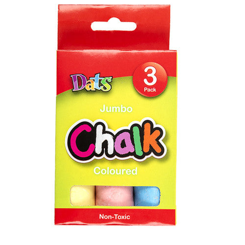 Dats Jumbo Coloured Chalk Pack of 3