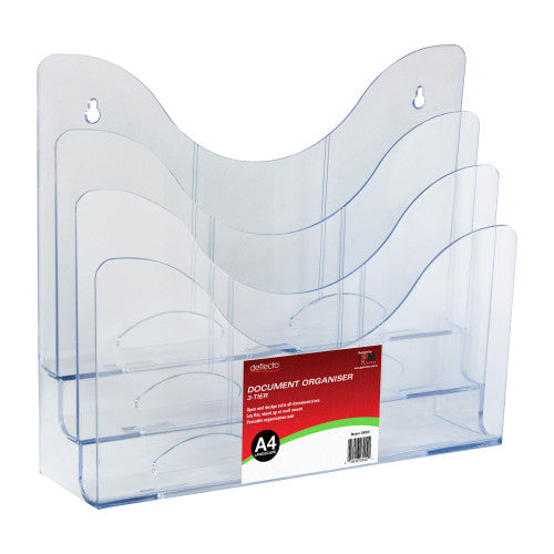 Deflecto 3 Pocket 3 Tier Brochure Holder A4 Landscape Clear
