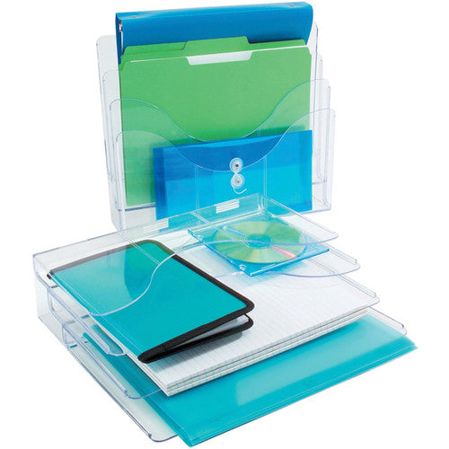 Deflecto 3 Pocket 3 Tier Brochure Holder A4 Landscape Clear