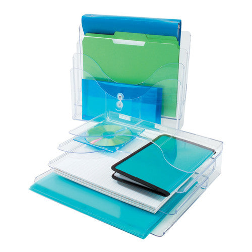 Deflecto 3 Pocket 3 Tier Brochure Holder A4 Landscape Clear
