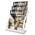 Deflecto 3 Pocket 3 Tier Curved Brochure Holder A4 Silver Clear