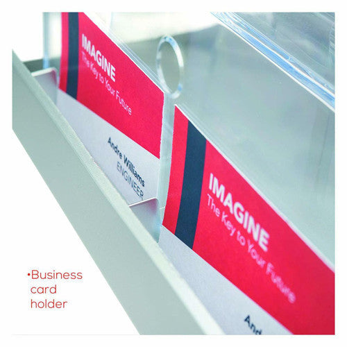 Deflecto 3 Pocket 3 Tier Curved Brochure Holder A4 Silver Clear