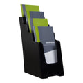 Deflecto 4 Pocket 4 Tier Brochure Holder DL Black