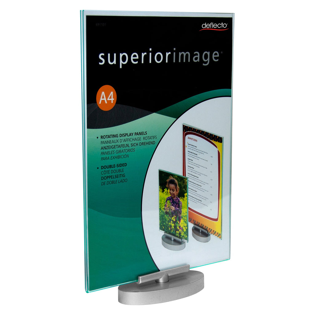 Deflecto Double Sided Rotating Sign Holder A4 Portrait