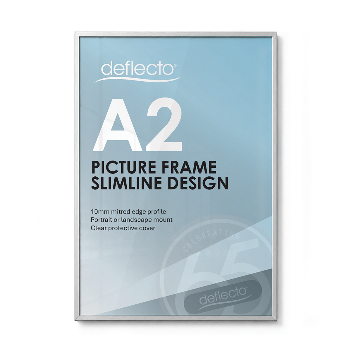 Deflecto A2 Silver Picture and Certificate Frame