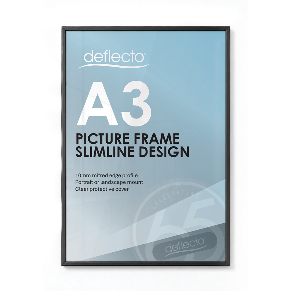 Deflecto A3 Black Picture and Certificate Frame