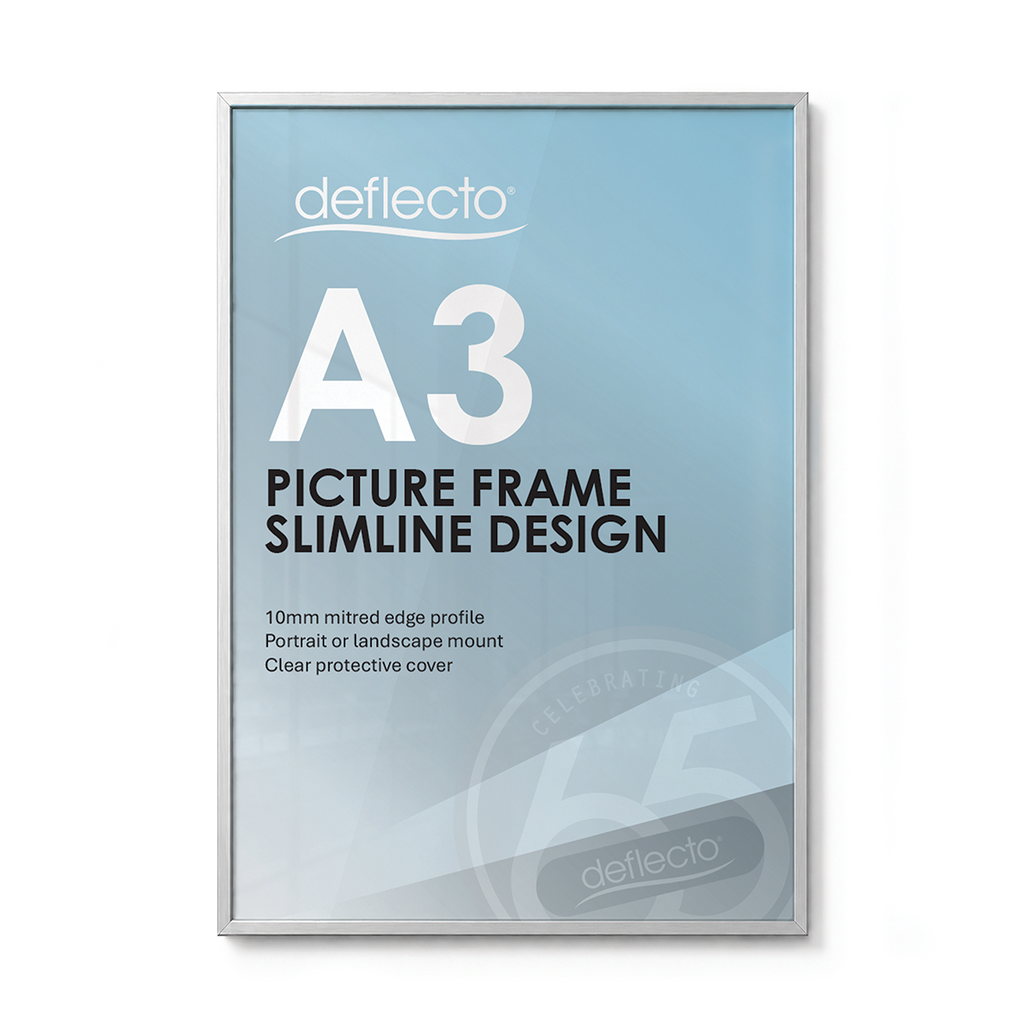 Deflecto A3 Silver Picture and Certificate Frame