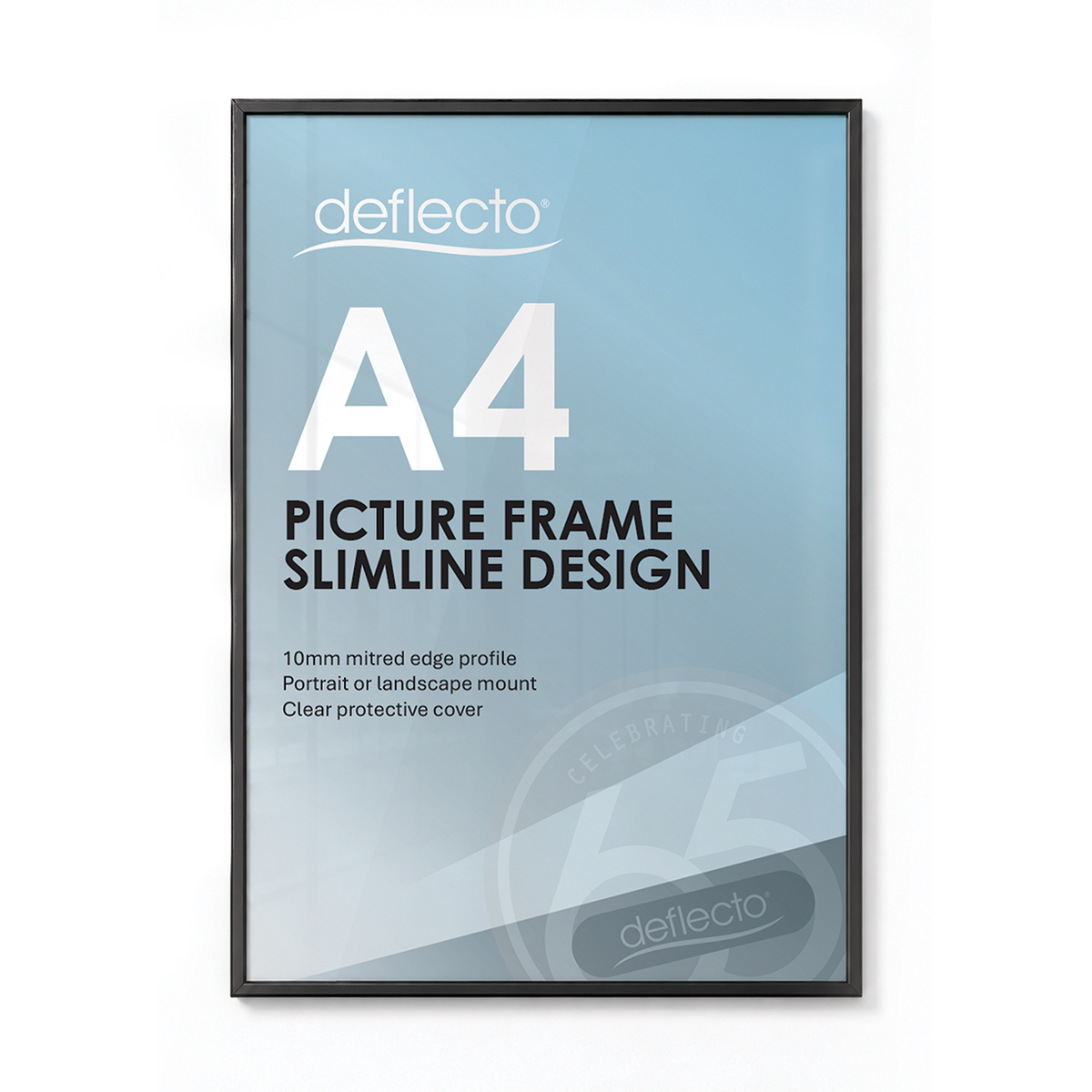 Deflecto A4 Black Picture and Certificate Frame