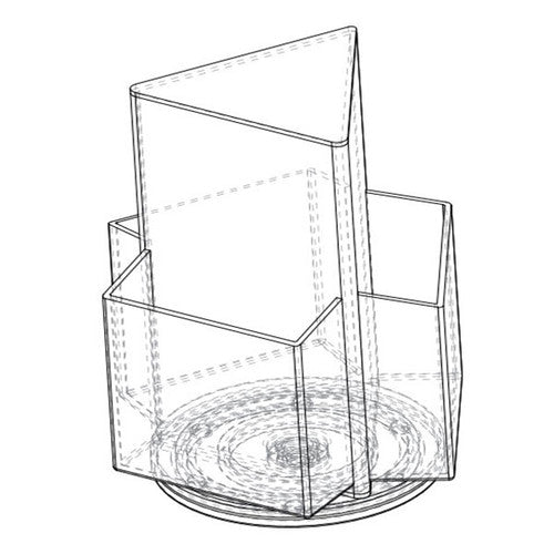 Deflecto Rotating Countertop Brochure Holder A4 Black