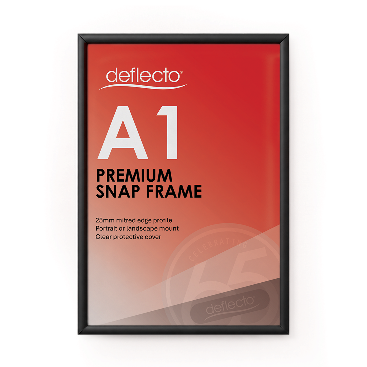Deflecto A1 Black Snap Frame 25mm Profile