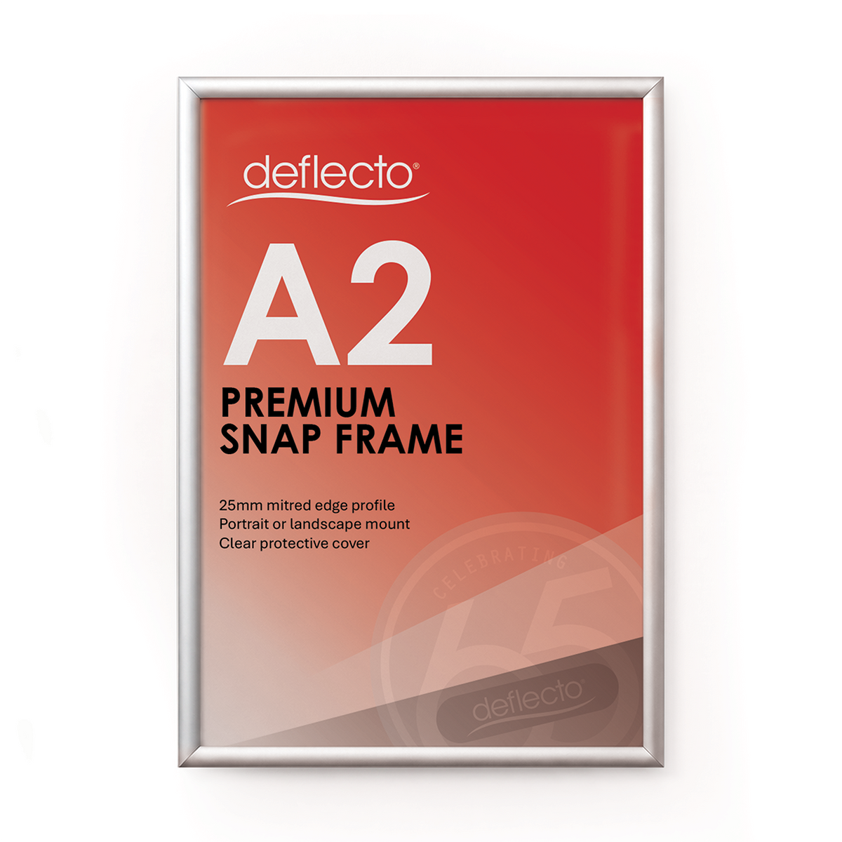 Deflecto A2 Silver Snap Frame 25mm Profile