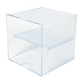 Deflecto Stackable Cube Open With Divider Clear Organiser