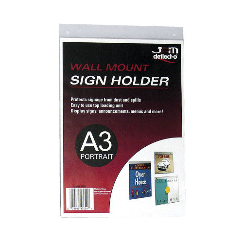 Deflecto Wall Mount Sign Holder A3 Portrait