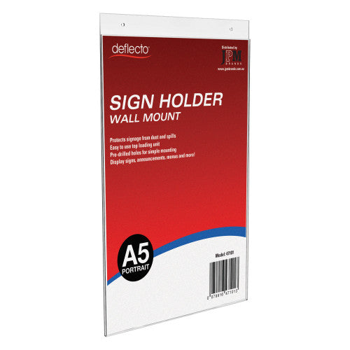 Deflecto Wall Mount Sign Holder A5 Portrait