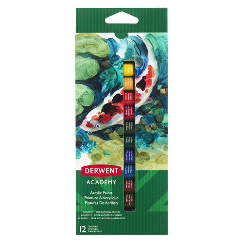 Derwent Academy Acrylic Paint 12ml Pack of 12