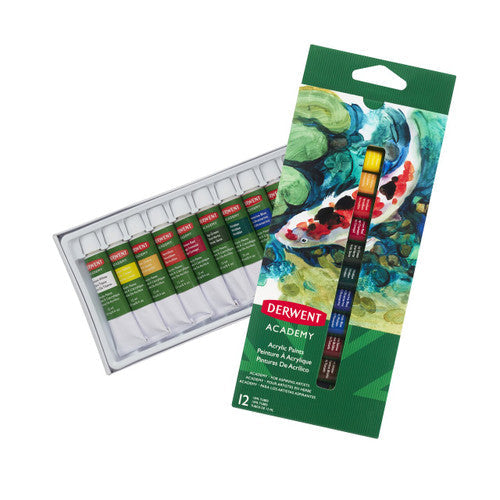 Derwent Academy Acrylic Paint 12ml Pack of 12