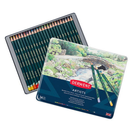 Derwent Artists Pencils Assorted Tin Set of 3 x 24