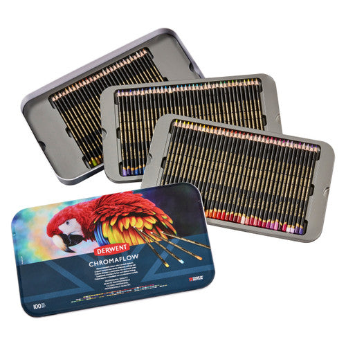Derwent Chromaflow Pencils Assorted Tin of 100