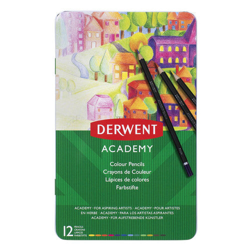 Derwent Academy Colour Pencils Assorted Tin x 12