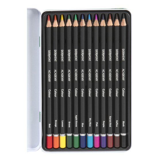 Derwent Academy Colour Pencils Assorted Tin Set of 6 x 12