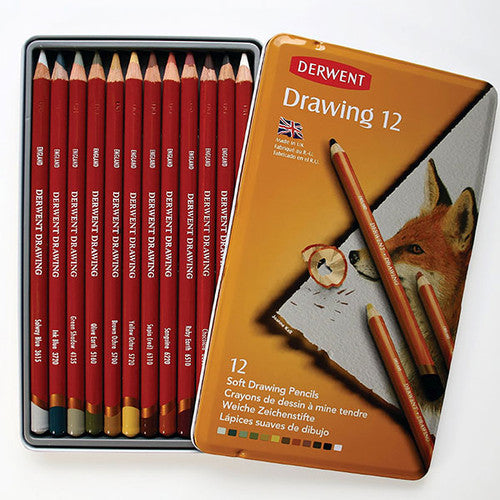 Derwent Drawing Pencil Assorted Tin of 12 Box of 6