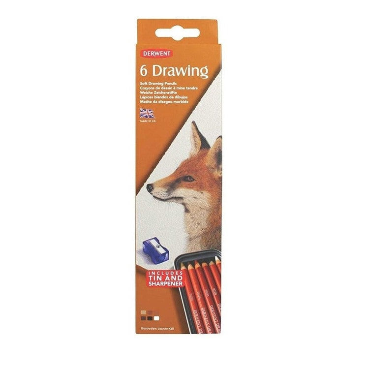 Derwent Academy Drawing Pencil Assorted Tin of 6 Box of 6