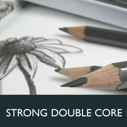Derwent Academy Graphic Pencils Sketching Set Soft Grades 9B-H Tin 12