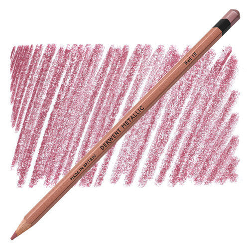 Derwent Academy Metallic Coloured Pencil Red Box of 6